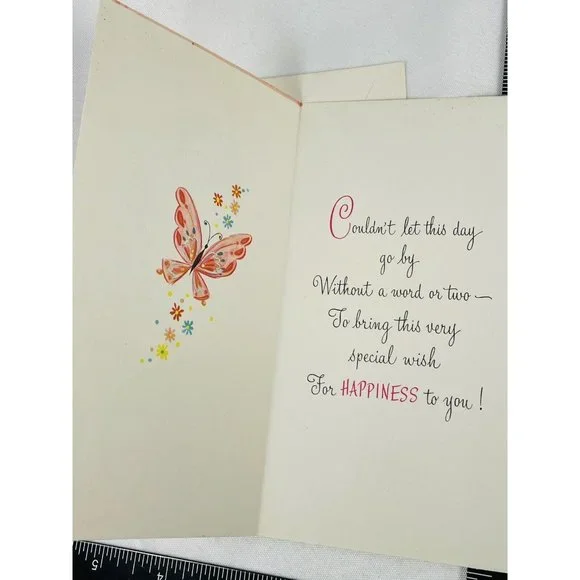 Vintage Greeting Card Hello And Best Wishes Amalgamated Lithographers W Glitter - Picture 2 of 10